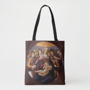 Madonna en kind met engelen van Sandro Botticelli Draagtas