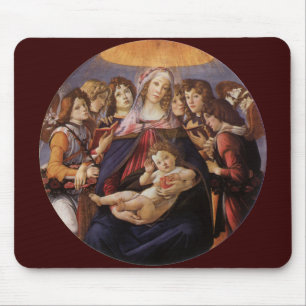 Madonna en Kind met engelen van Sandro Botticelli Muismat