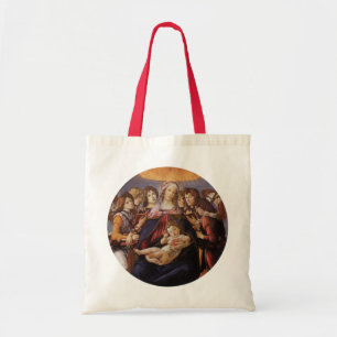 Madonna en kind met engelen van Sandro Botticelli Tote Bag