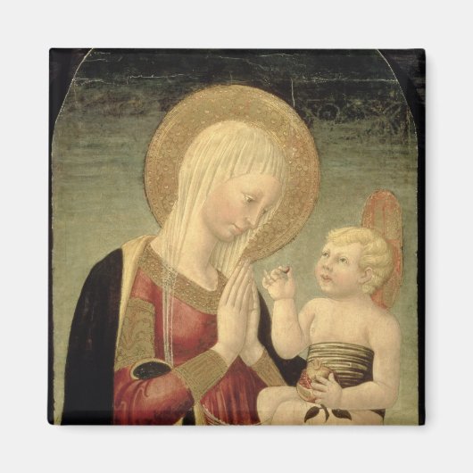 Madonna en kind met granaatappel magneet (Voorkant)