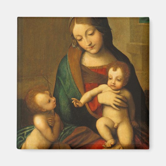 Madonna en kind met heiligen magneet (Voorkant)