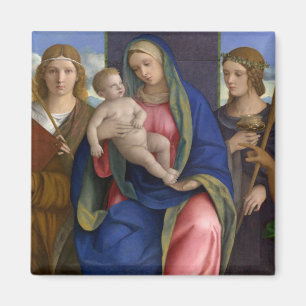 Madonna en kind met heiligen magneet