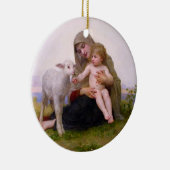 Madonna en kind met Lamb-kerstversiering Keramisch Ornament (Rechts)