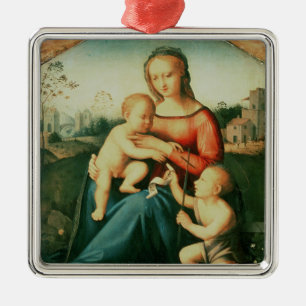 Madonna en kind met Sint-John de Baptist Metalen Ornament