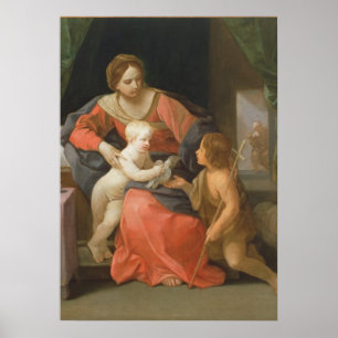 Madonna en kind met Sint-John de Baptist Poster