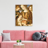 Madonna en kind met twee Angels Canvas Afdruk (Insitu (Woonkamer))