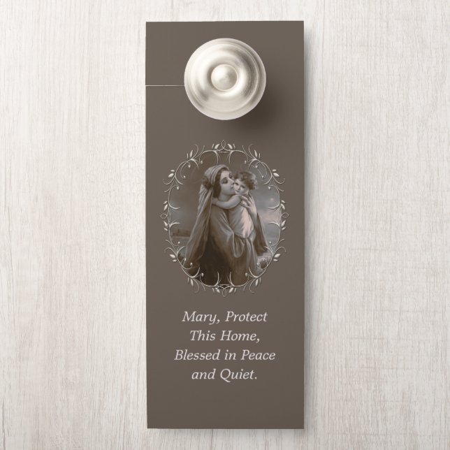  Madonna en kind met zilveren Lijst (Op knop)