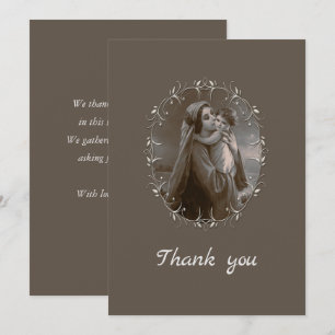  Madonna en kind met zilveren Lijst Bedankkaart