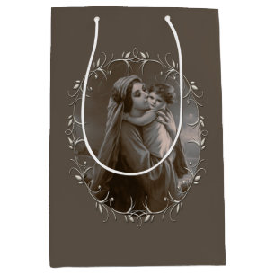 Madonna en kind met zilveren Lijst Medium Cadeauzakje