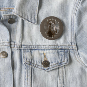 Madonna en kind met zilveren Lijst Ronde Button 5,7 Cm