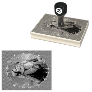  Madonna en kind met zilveren Lijst Rubberstempel