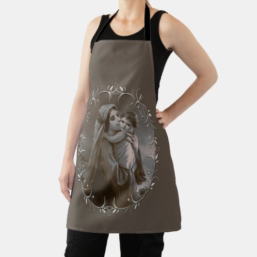  Madonna en kind met zilveren Lijst Schort (Insitu)