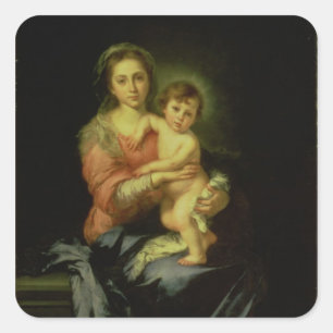 Madonna en kind na 1638 vierkante sticker