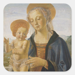Madonna en kind, ongeveer 1470 vierkante sticker