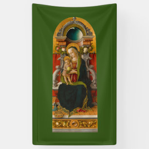 Madonna en kind op de troon Banner
