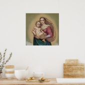 Madonna en kind Poster (Keuken)