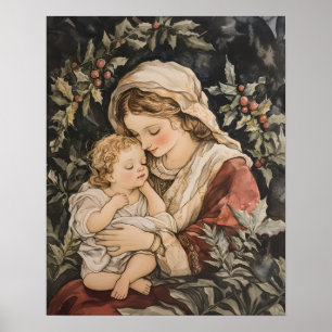 Madonna en kind poster