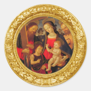 MADONNA EN KIND RONDE STICKER
