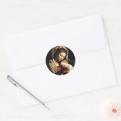 MADONNA EN KIND RONDE STICKER (Envelop)
