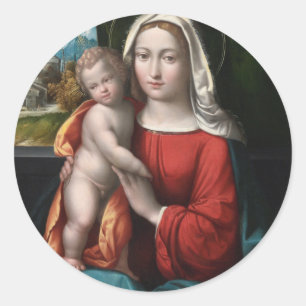 Madonna en Kind Ronde Sticker