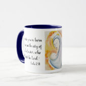 Madonna en kind Schrift Moderne Waterverf Mok (Voorkant links)