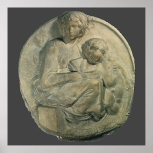 Madonna en Kind, Tondo Pitti door Michelangelo Poster