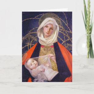 Madonna en kind van de doornen feestdagen kaart