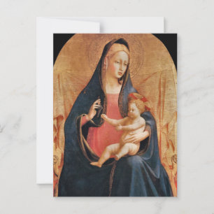 Madonna en Kind van de Druiven door Fra Angelico Briefkaart