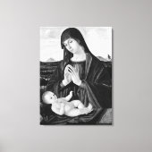 Madonna en kind zwart-wit olieverfschilderij canvas afdruk (Voorkant)