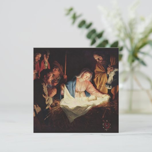 Madonna en kindkerst Feestdagenkaart (Staand voorkant)