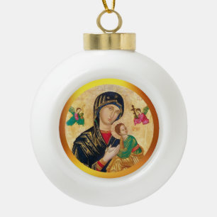 Madonna en kindkerst keramische bal ornament