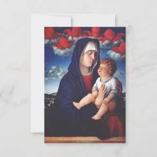 Madonna en rode cherubijnen Heilige kaart