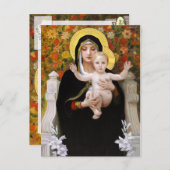 Madonna + enfant, lys blancs cartes postales de No (Devant / Derrière)