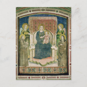 Madonna Enthroned met St. Francis van Assisi Briefkaart