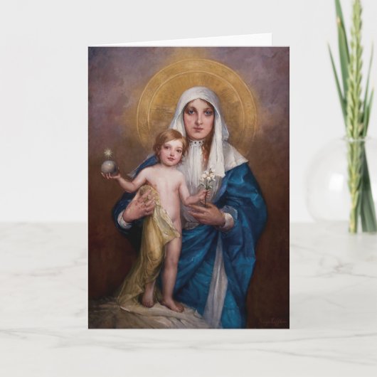 Madonna et carte de Noël d'enfant (Devant)