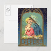 Madonna et carte postale de vacances de Noël (Devant / Derrière)