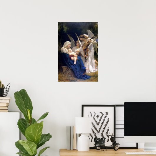 Madonna et Enfant avec affiche d'anges (Bureau à domicile)