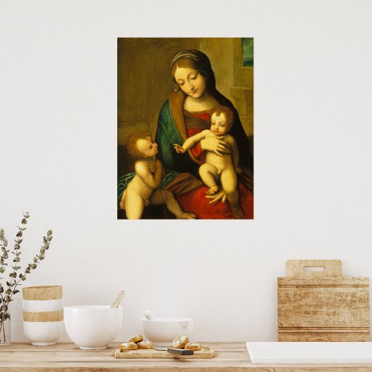 Madonna et Enfant - Correggio Fine Art Poster (Cuisine)
