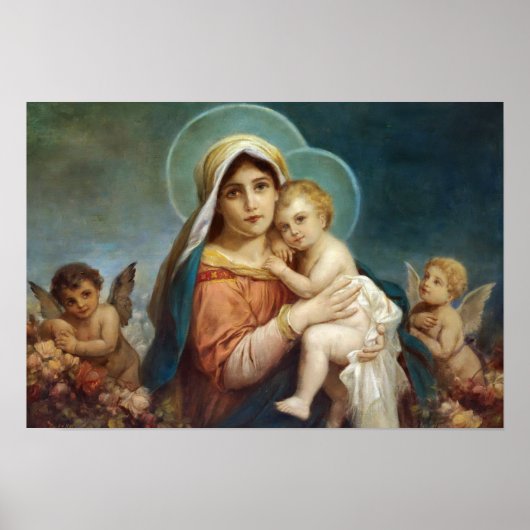 Madonna et Enfant par Hans Zatzka - poster (Devant)