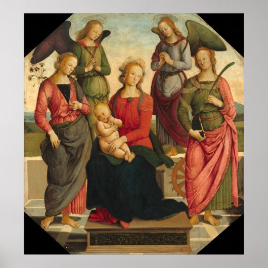 Madonna et Enfant, Poster d'Art fin Pietro Perugin (Devant)