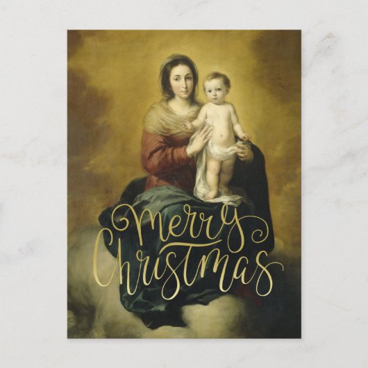 Madonna et l'enfant, carte postale de Noël (Devant)