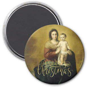 Madonna et l'enfant, Magnets de Noël des beaux-art