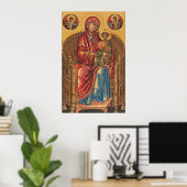 Madonna et l'enfant - Poster d'art byzantin (Bureau à domicile)