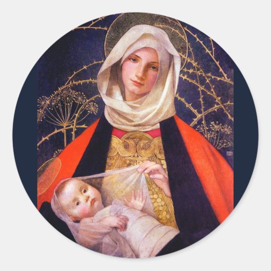 Madonna Holding Child Ronde Sticker (Voorkant)