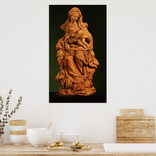 Madonna, Jezus en Sint John de Baptist Poster (Keuken)