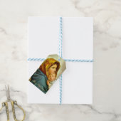 Madonna & Kind Katholiek Religieus Kerstfeest Cadeaulabel (Met Touw)