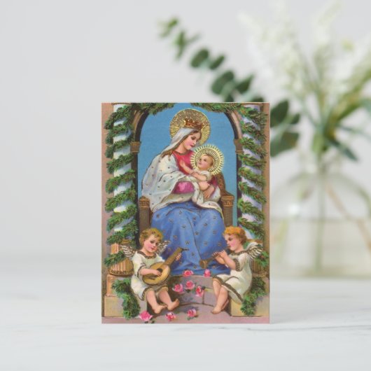 Madonna & Kind Kerstvakantie Briefkaart (Staand voorkant)