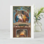 Madonna & kind Religieuze Retro Kerst Feestdagenkaart (Staand voorkant)