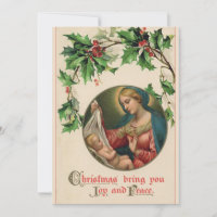  Madonna & kind Religieuze Retro Kerst