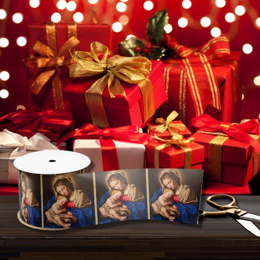 Madonna & Kind Traditionele Religieuze Kerstmis Lint